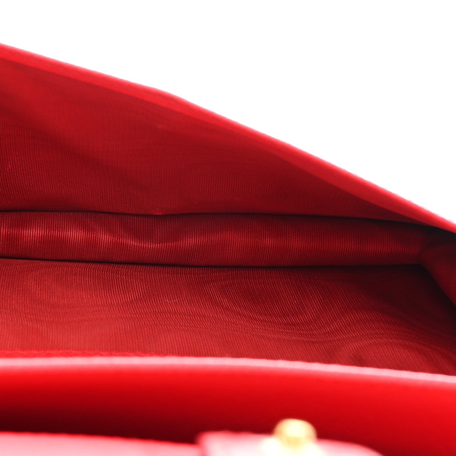 Printed Calfskin Vara Bow Chain Wallet Red