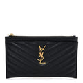 Grain De Poudre Chevron Monogram Bill Pouch Black