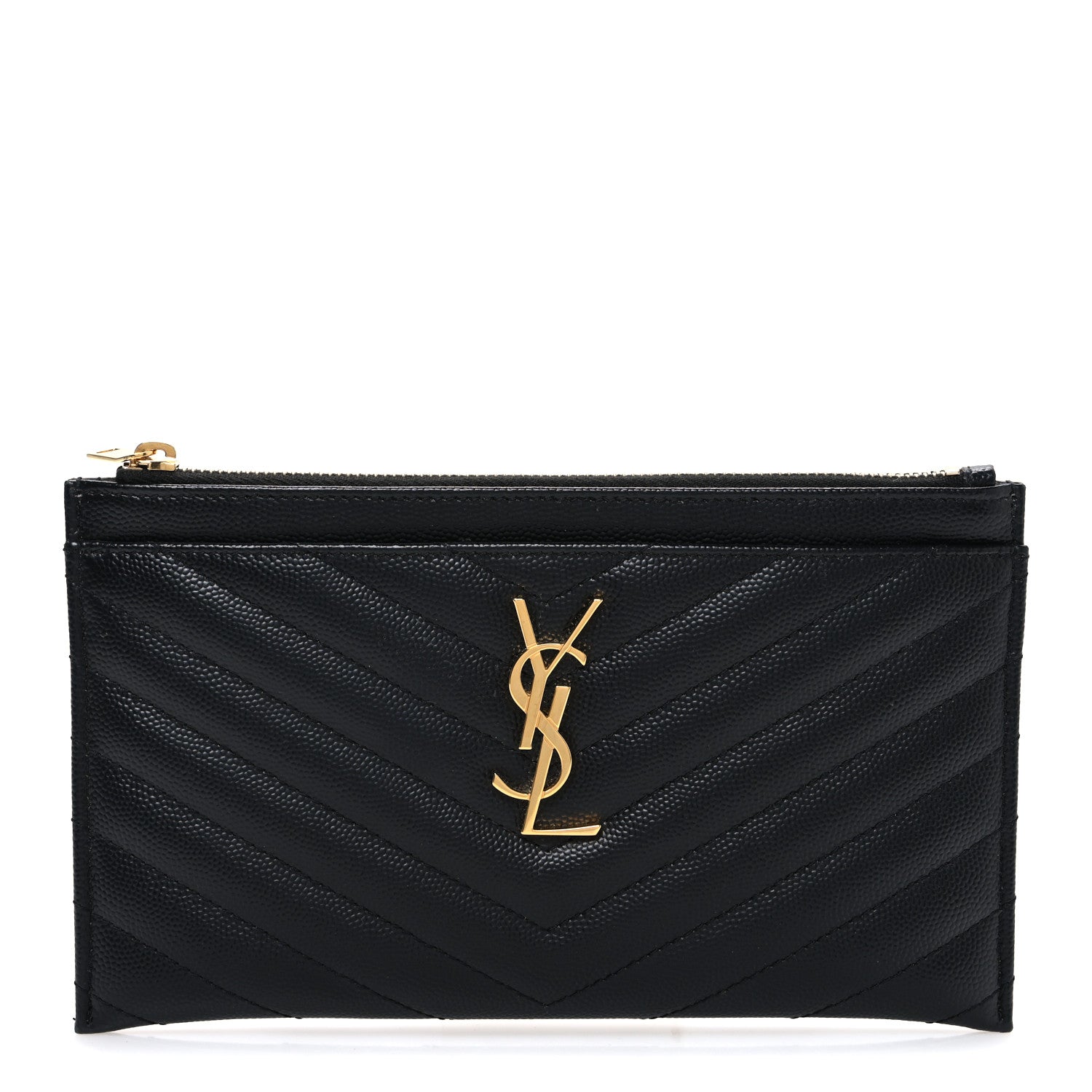 Grain De Poudre Chevron Monogram Bill Pouch Black
