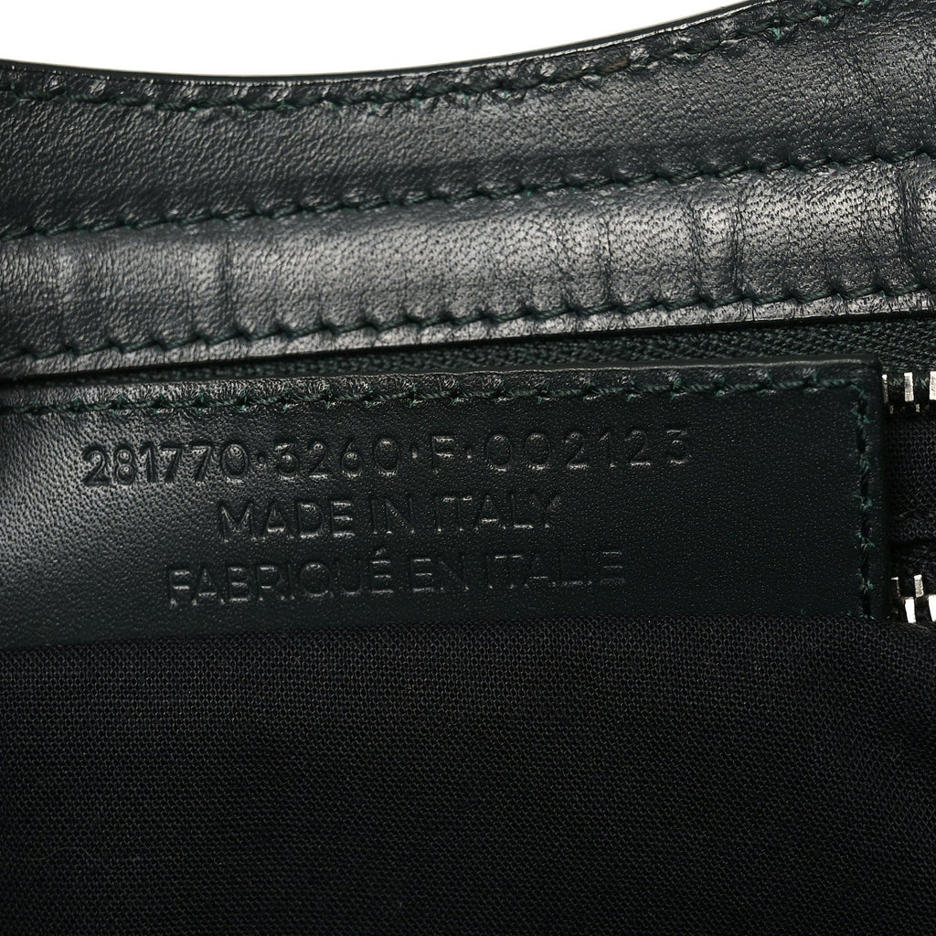 Smooth Calfskin Metallic Patent Giant 12 Silver Hardware City Vert Poker Fonce
