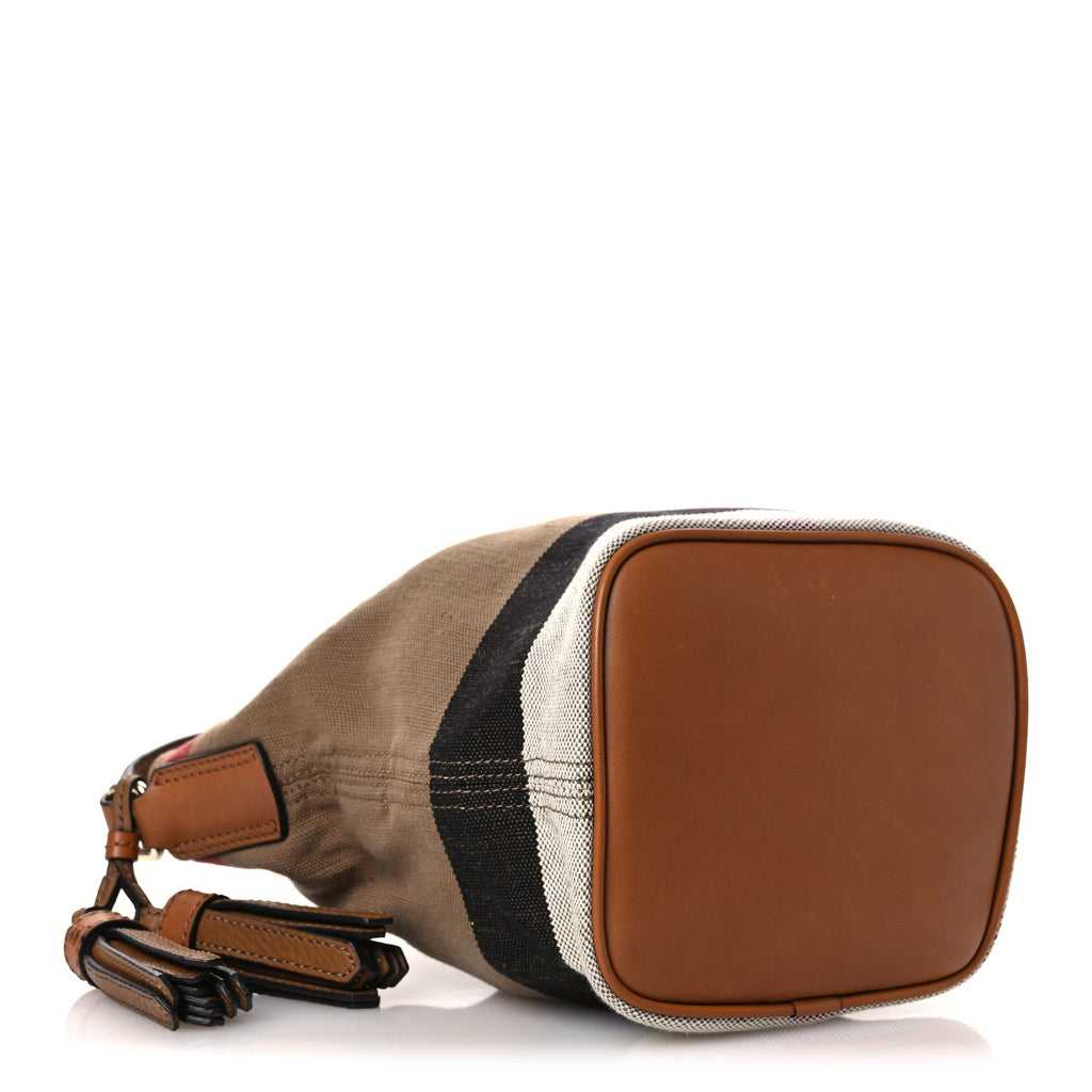 Canvas Mega Check Mini Ashby Tassel Crossbody Saddle Brown