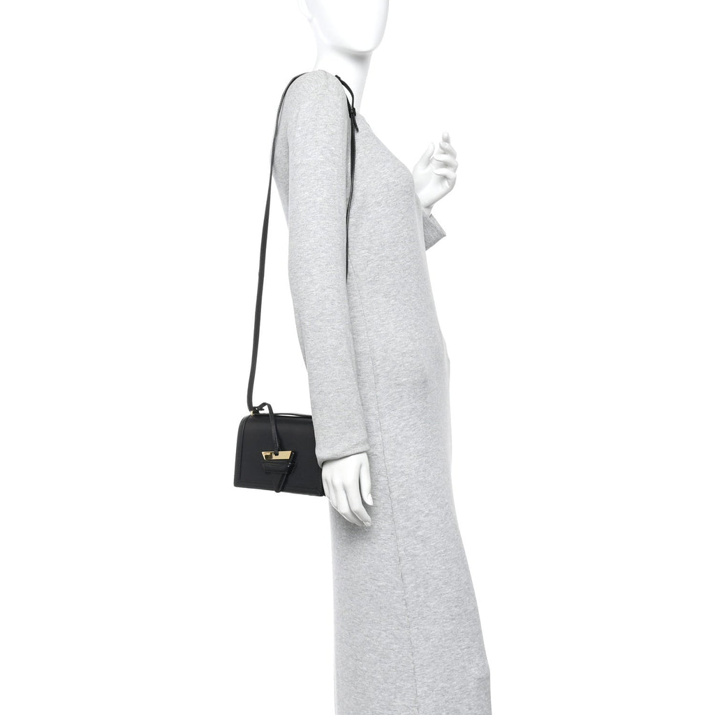 Calfskin Mini Barcelona Shoulder Bag Black