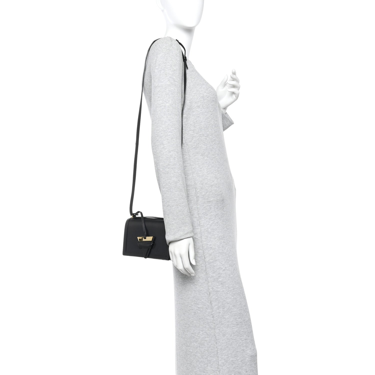 Calfskin Mini Barcelona Shoulder Bag Black