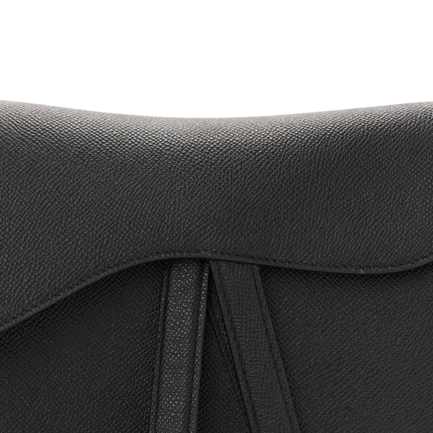 Grained Calfskin Saddle Bag Black