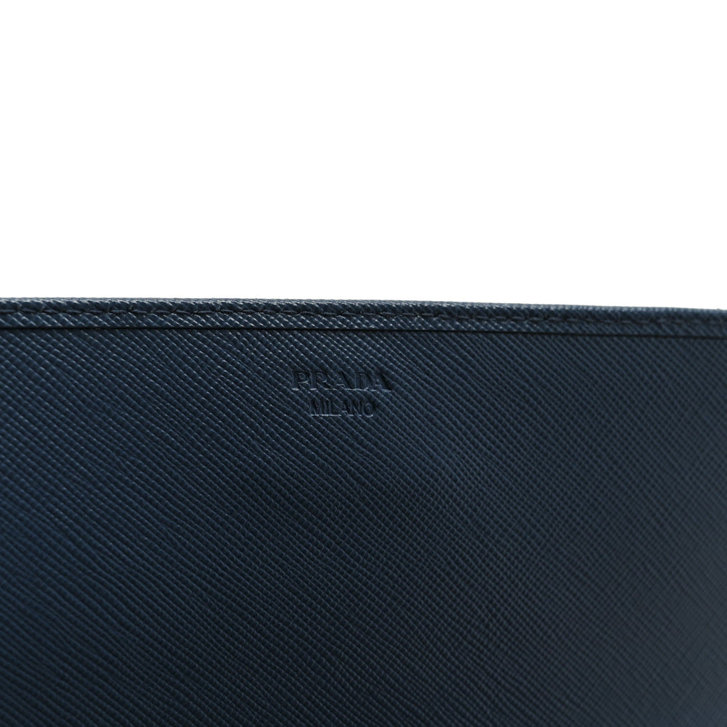 Saffiano Metal Oro Chain Wallet Cobalto