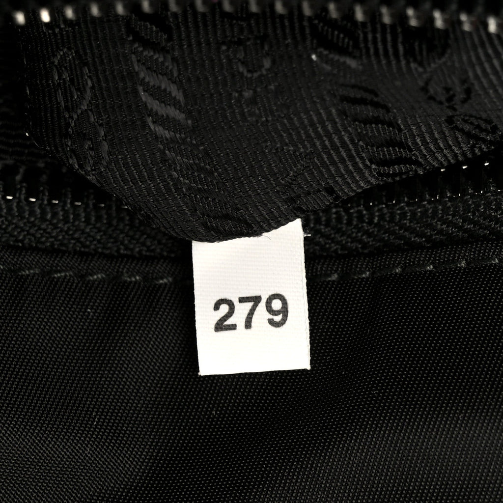 Re-Nylon Saffiano Pocket Double Snap Buckle Shoulder Bag Black