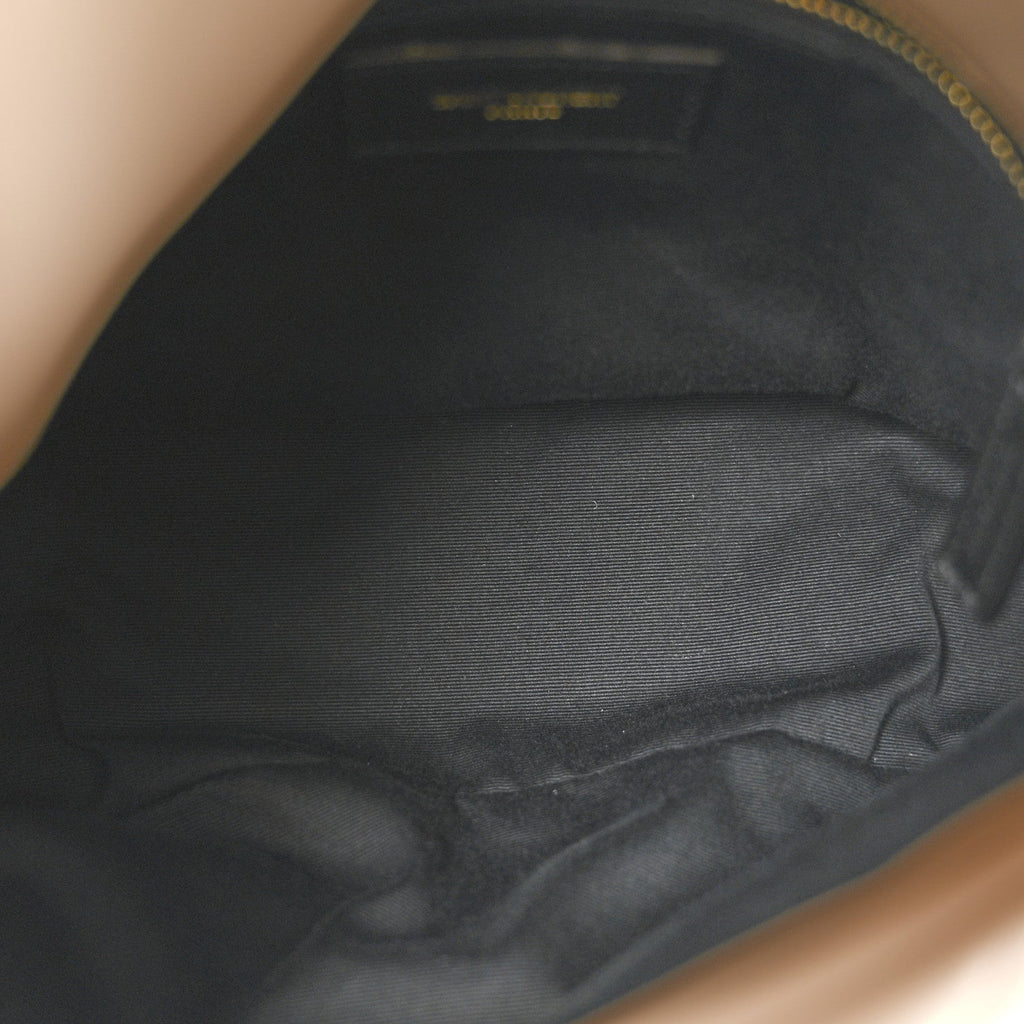 Lambskin Quilted Small Loulou Puffer Monogram Chain Satchel Dark Beige