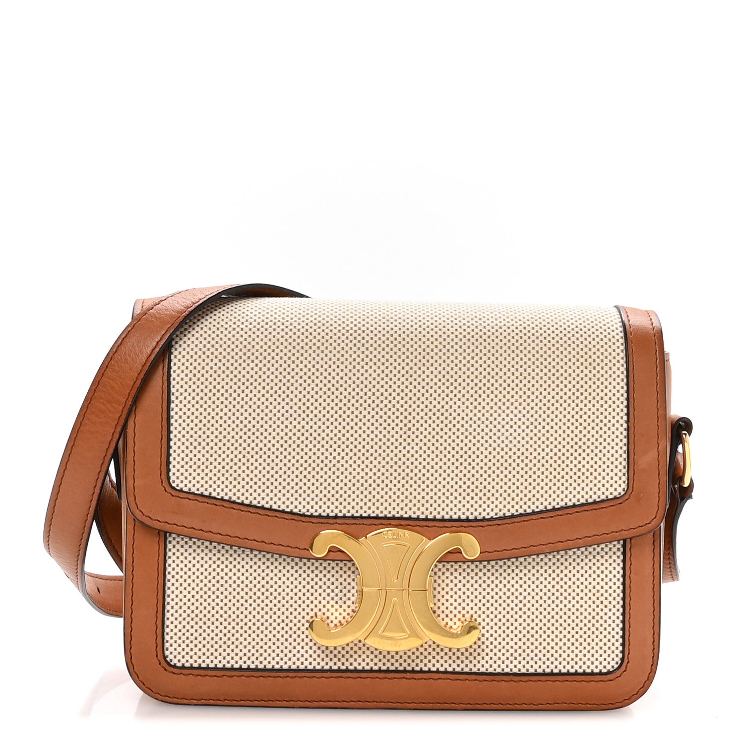 Textile Natural Calfskin Teen Triomphe White Tan