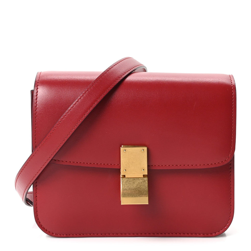 Box Calfskin Teen Classic Box Flap Bag Red