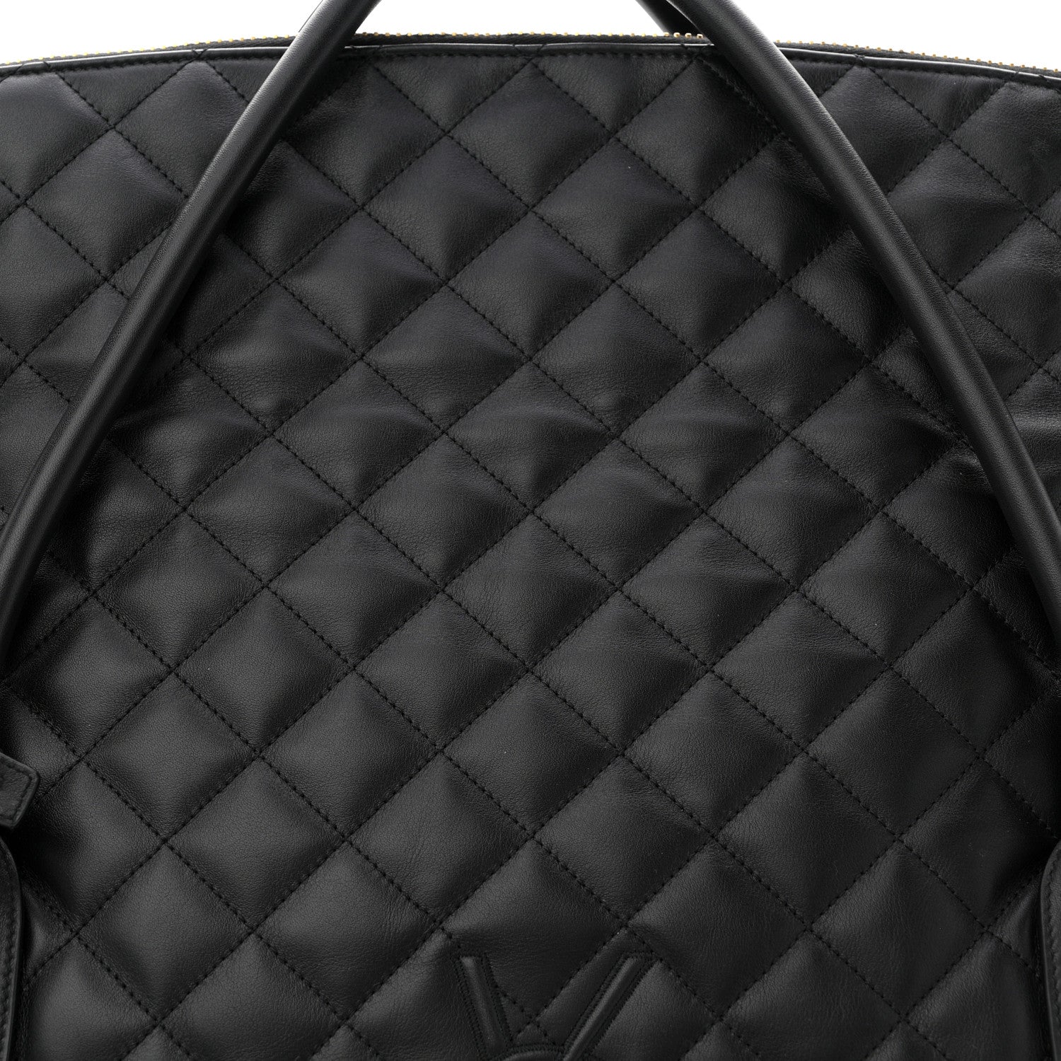 Calfskin Quilted ES Giant Travel Bag Black