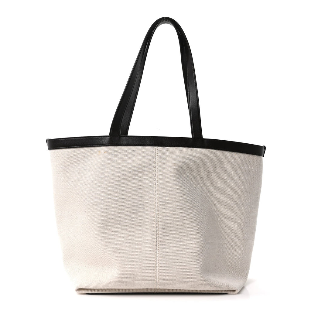 Canvas Mix Nappa Intrecciato Flip Flap Tote Natural Fondant