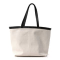 Canvas Mix Nappa Intrecciato Flip Flap Tote Natural Fondant