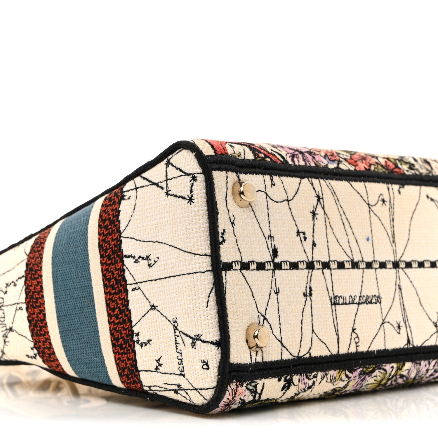 Canvas Constellation Embroidered Medium Lady D-Lite Latte Multicolor