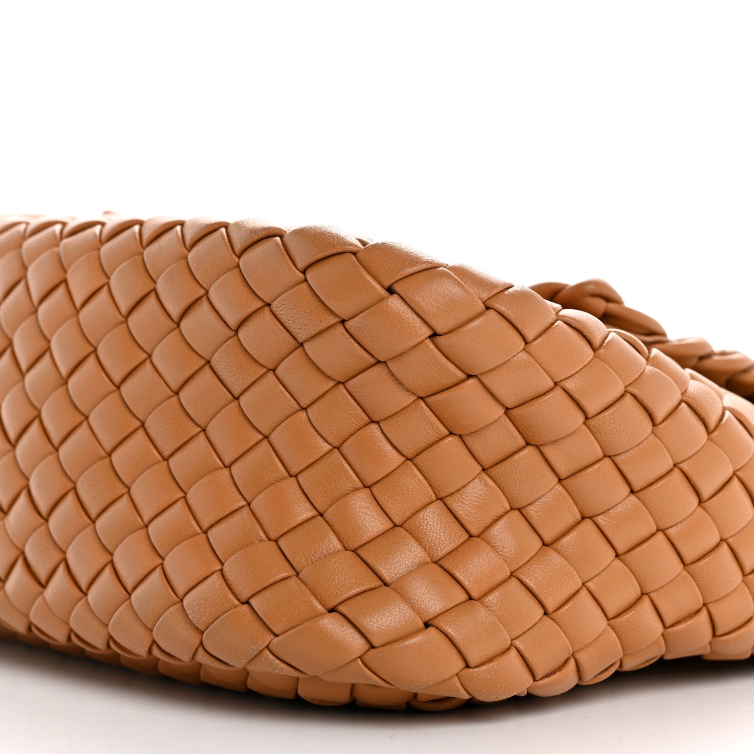 Nappa Intreccio Padded Small Cobble Shoulder Bag Caramel