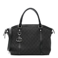 Nylon Monogram Medium GG Charm Dome Satchel Black