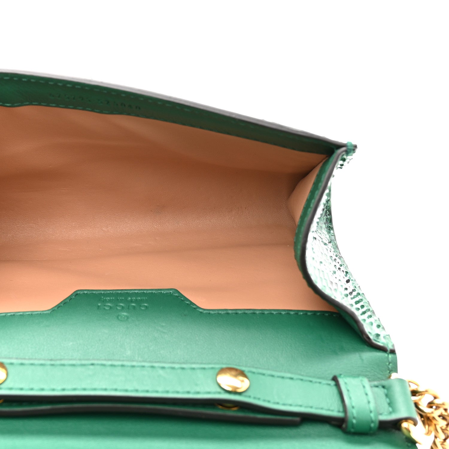 Snakeskin Mini Diana Bamboo Top Handle Clutch Emerald