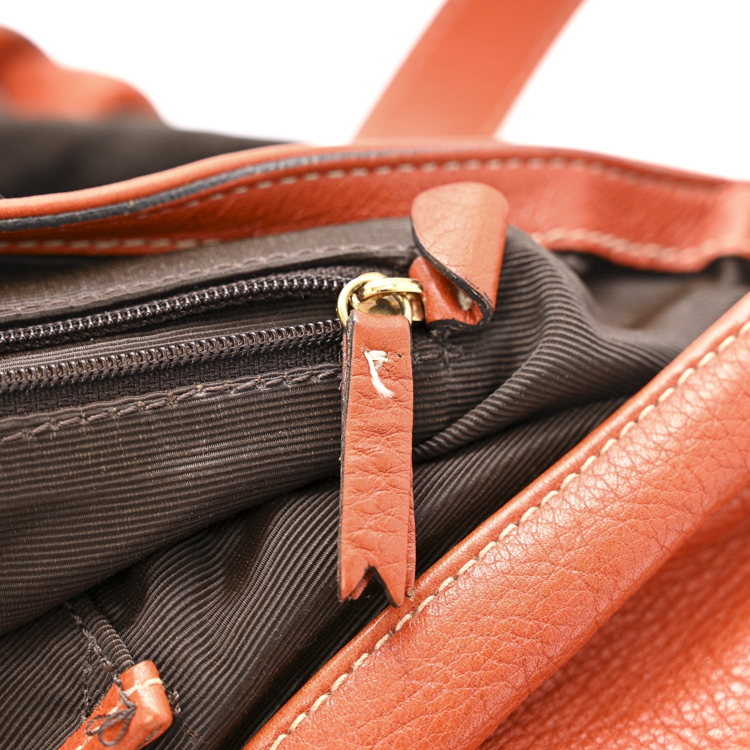 Soft Spongy Calfskin Daria Satchel Burnt Orange