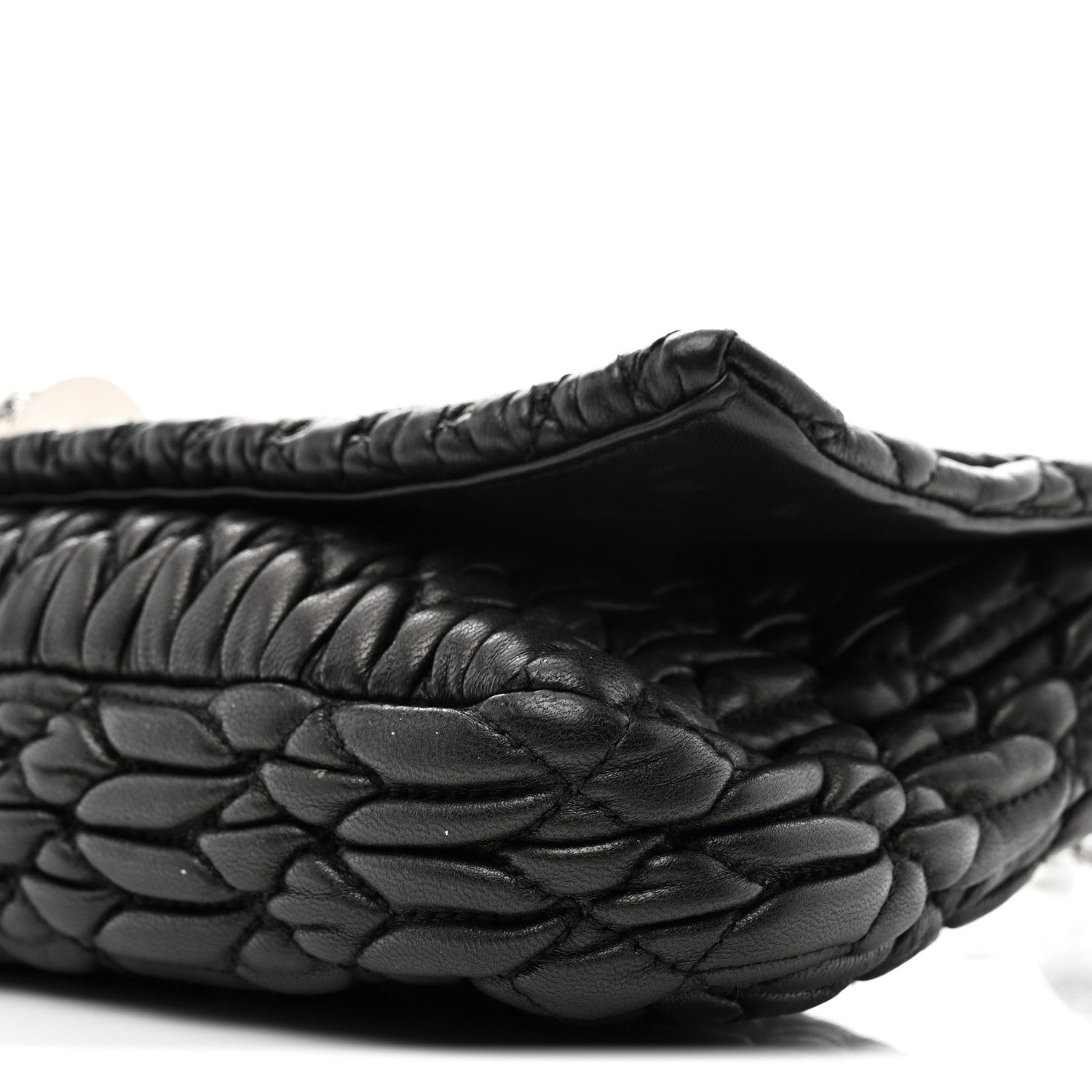 Nappa Matelasse Crystal Flap Clutch Black