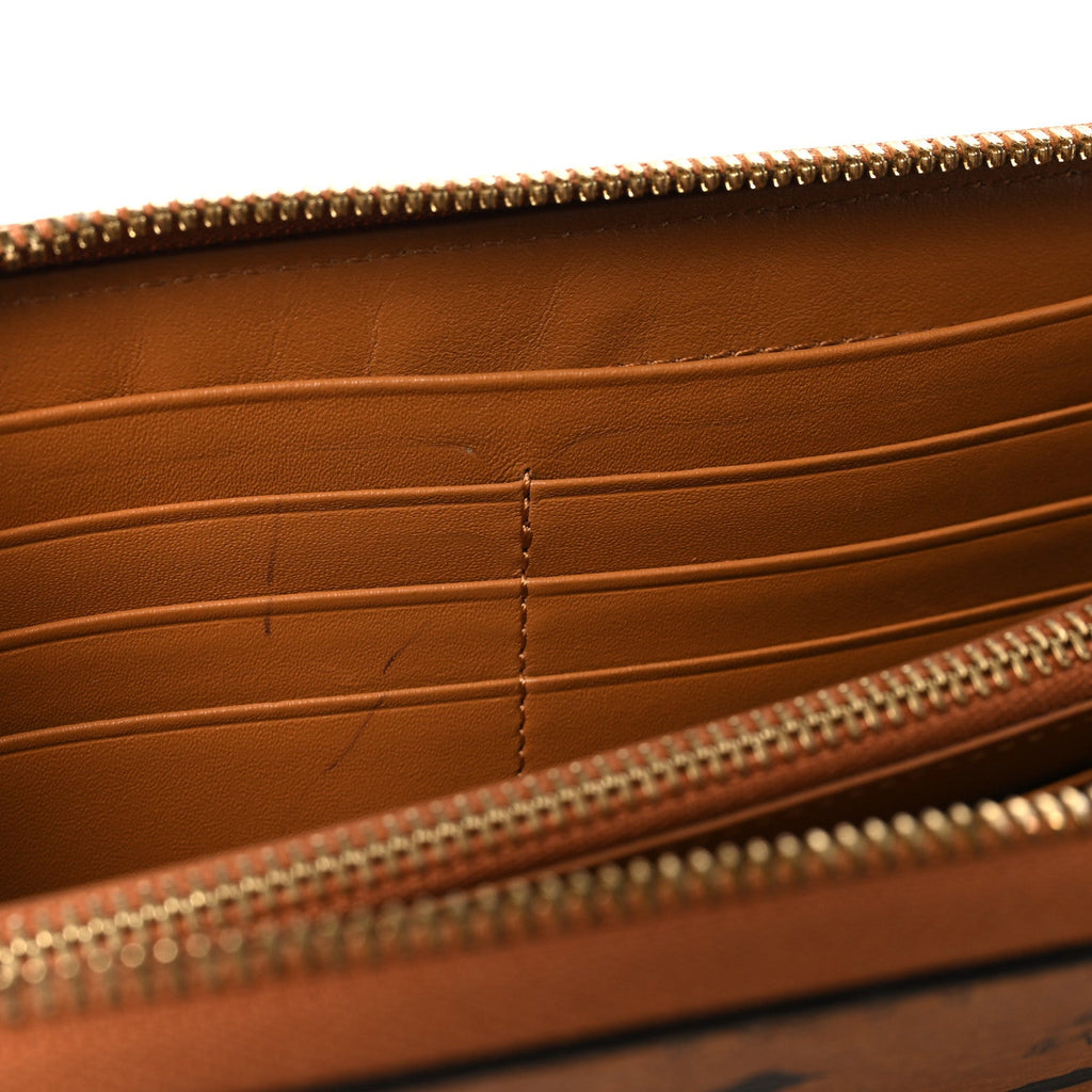 Visetos Studded Crystal Zip Around Wallet Cognac