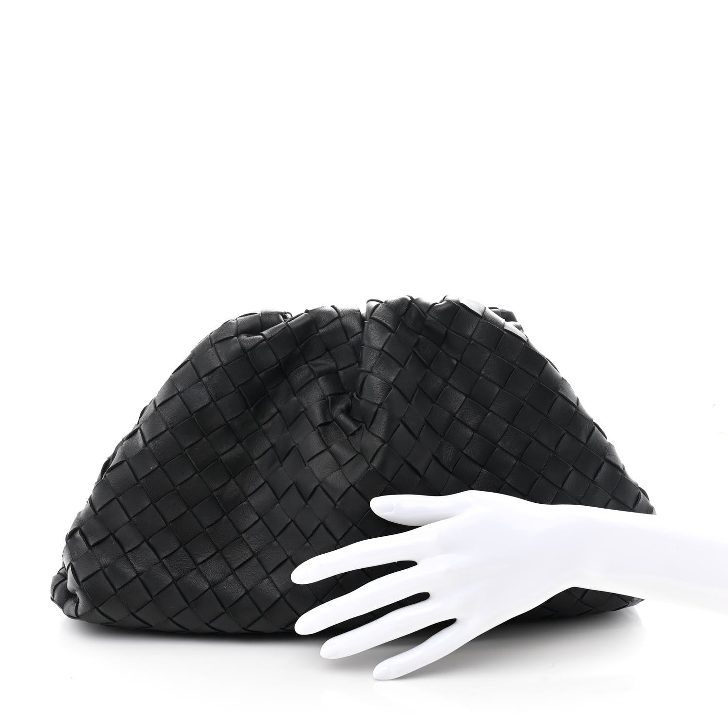 Nappa Maxi Intrecciato The Pouch Oversized Clutch Black
