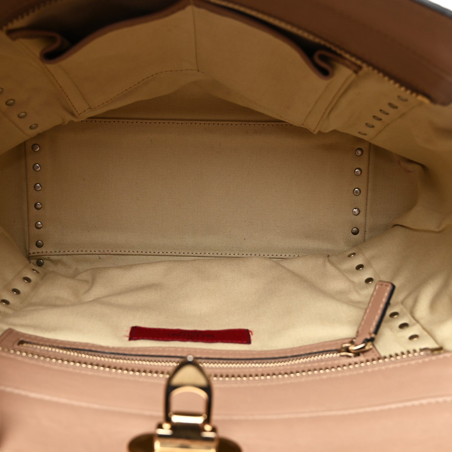 Vitello Rockstud Double Handle Tote Alpaca