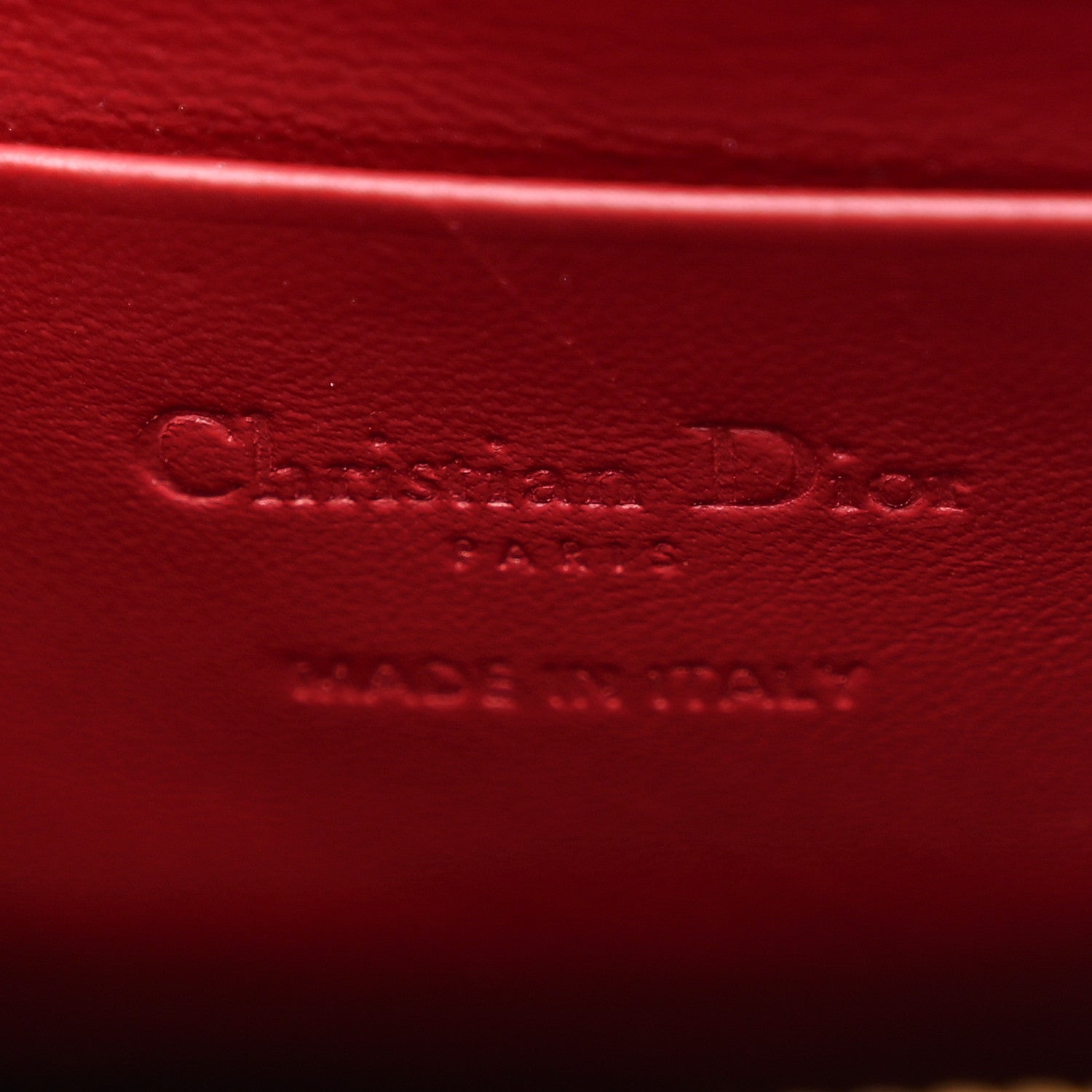 Patent Cannage Lady Dior Phone Holder Red