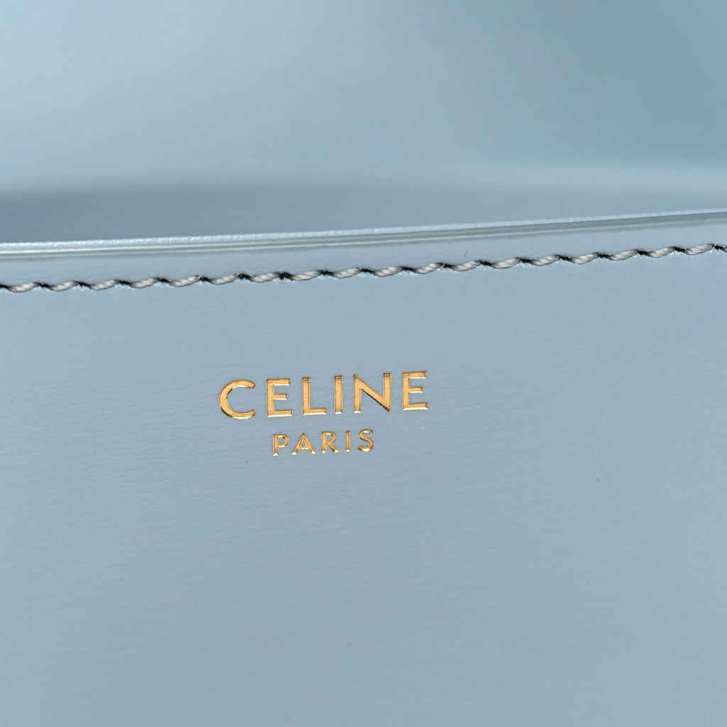 Shiny Calfskin Triomphe Shoulder Bag California Blue