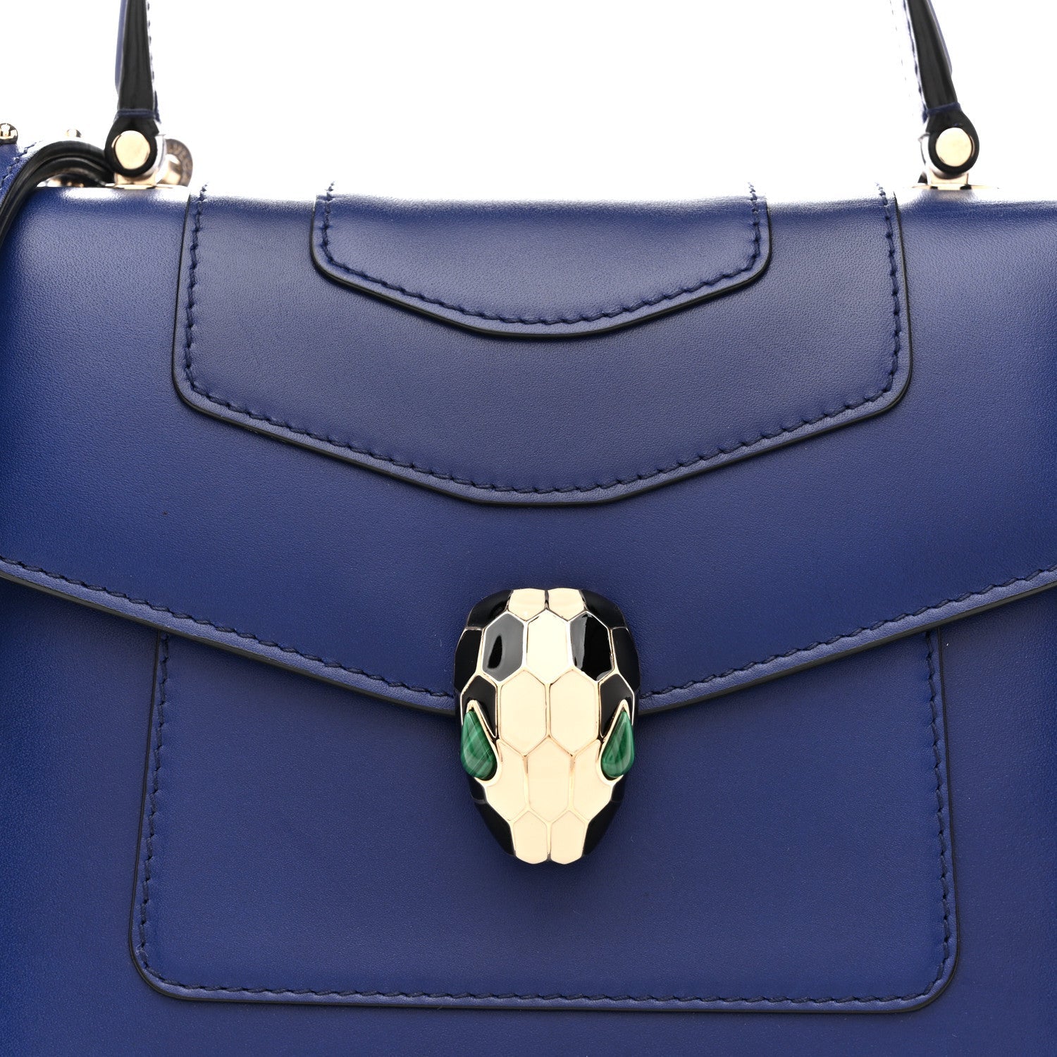 Calfskin Serpenti Forever Top Handle Blue
