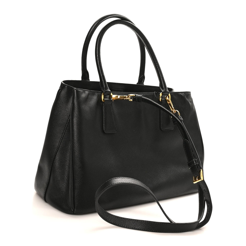 Saffiano Lux Medium Tote Black
