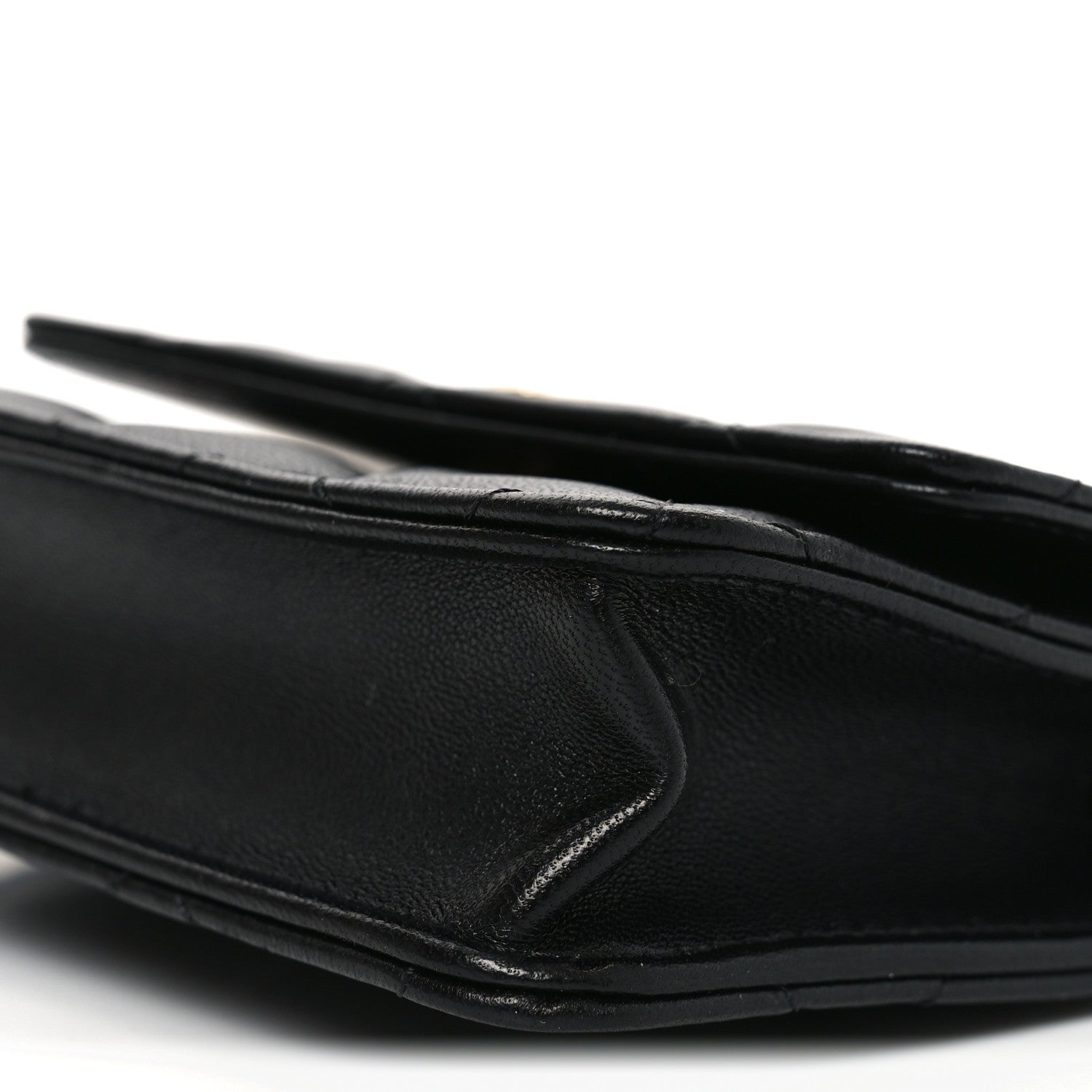 Lambskin Quilted CC Hook  Holder Black