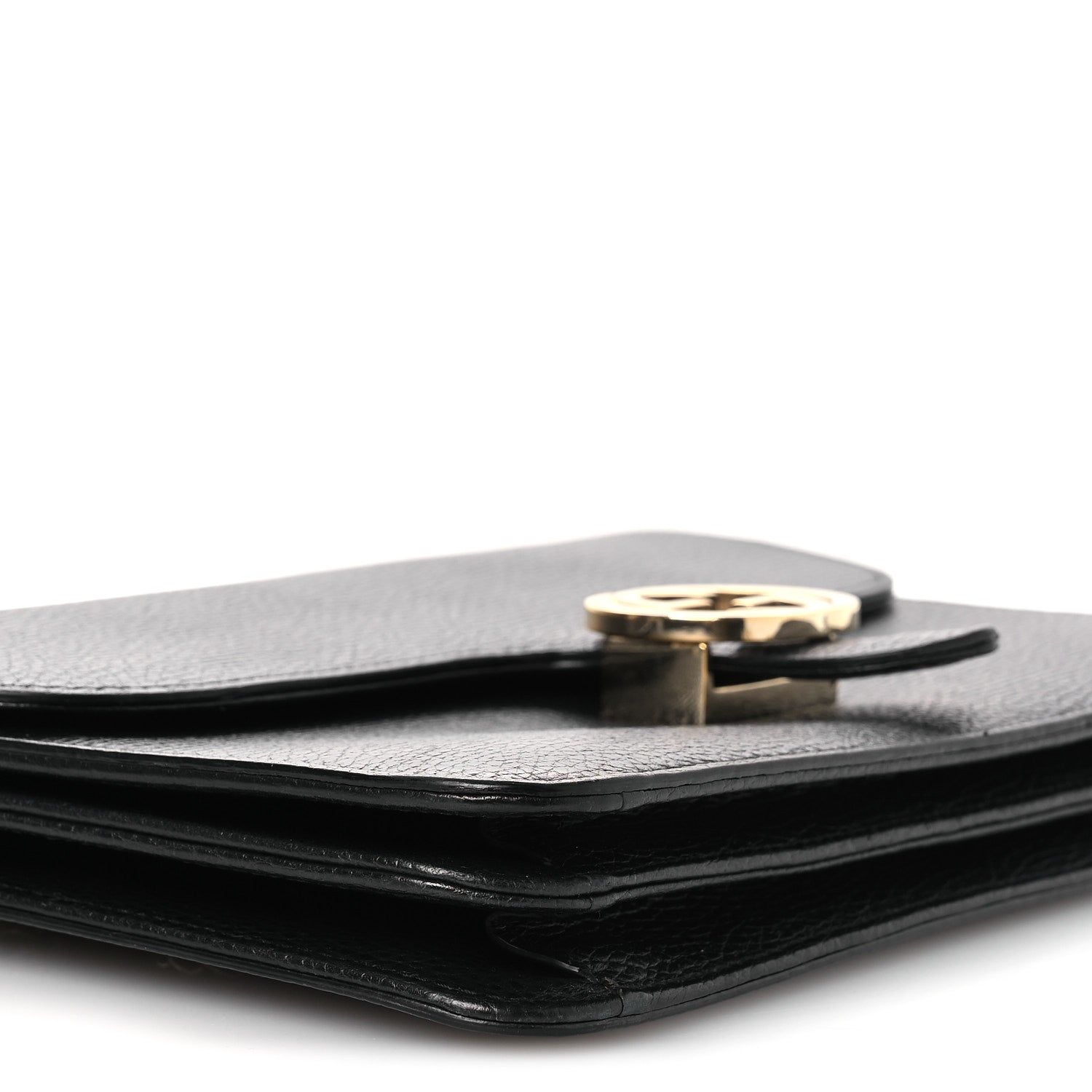 Dollar Calfskin Interlocking G Shoulder Bag Black