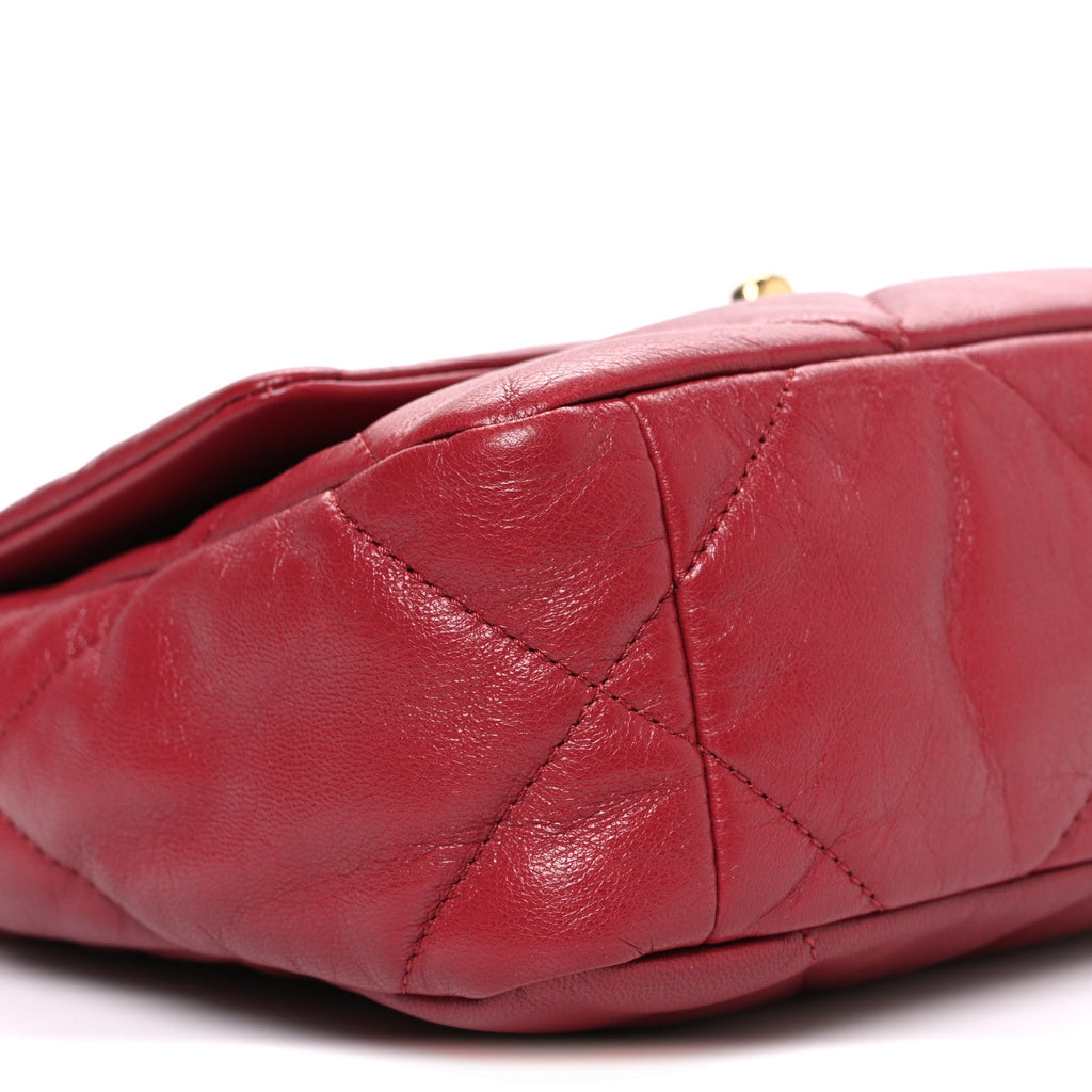 Goatskin Quilted Medium Chanel 19 Flap Red