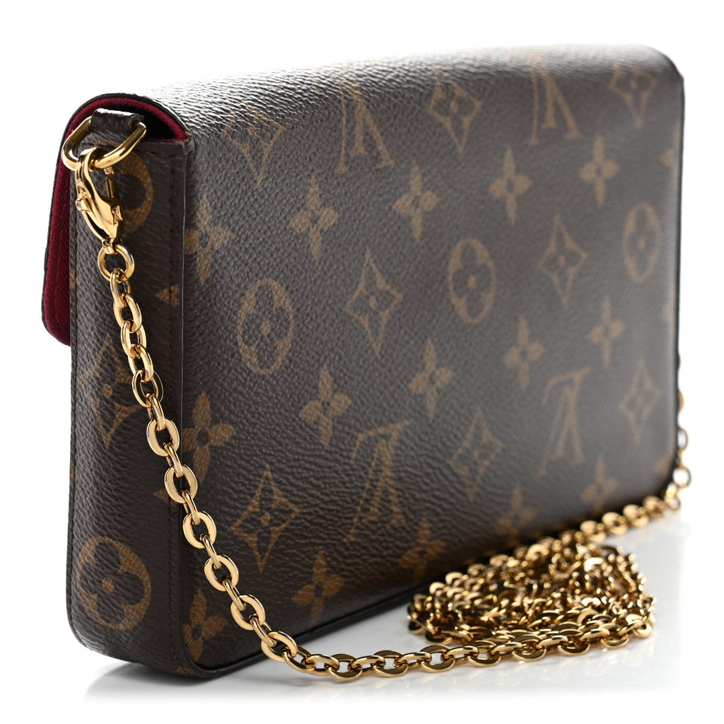 Monogram Pochette Felicie Chain Wallet Fuchsia