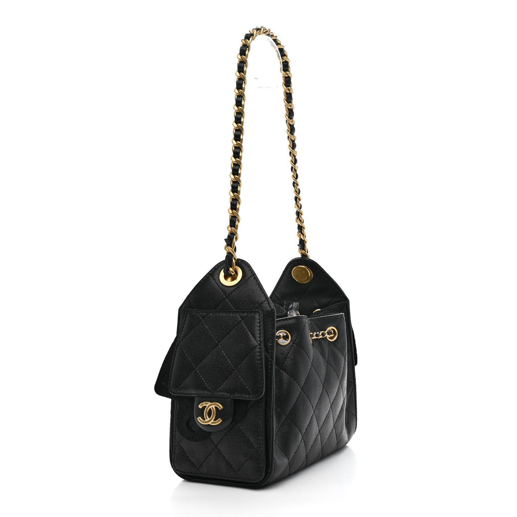 Caviar Quilted Mini Chanel 25 Handbag Black