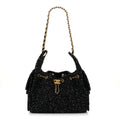 Tweed Quilted Small Chanel 25 Handbag Black