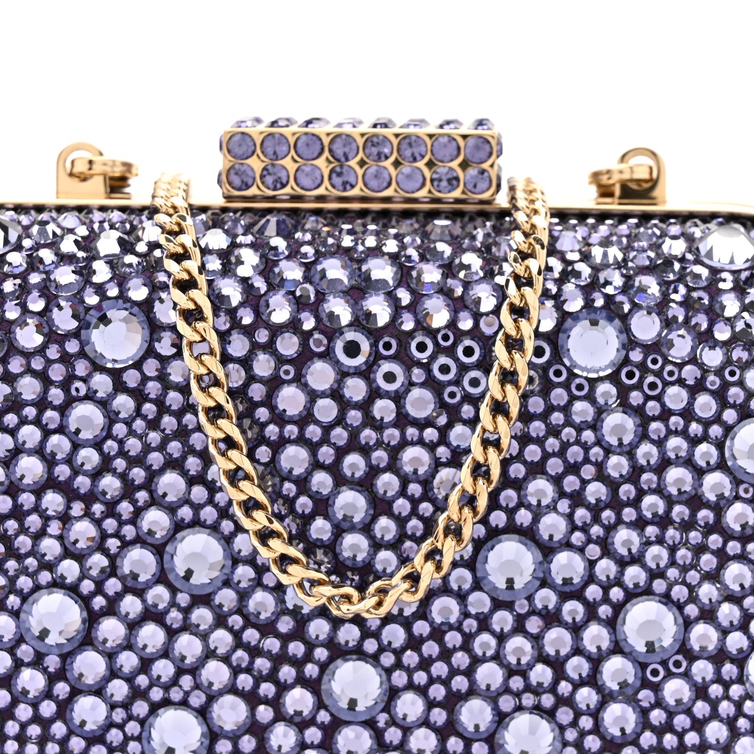 Crystal Micro Cloud Clutch Purple