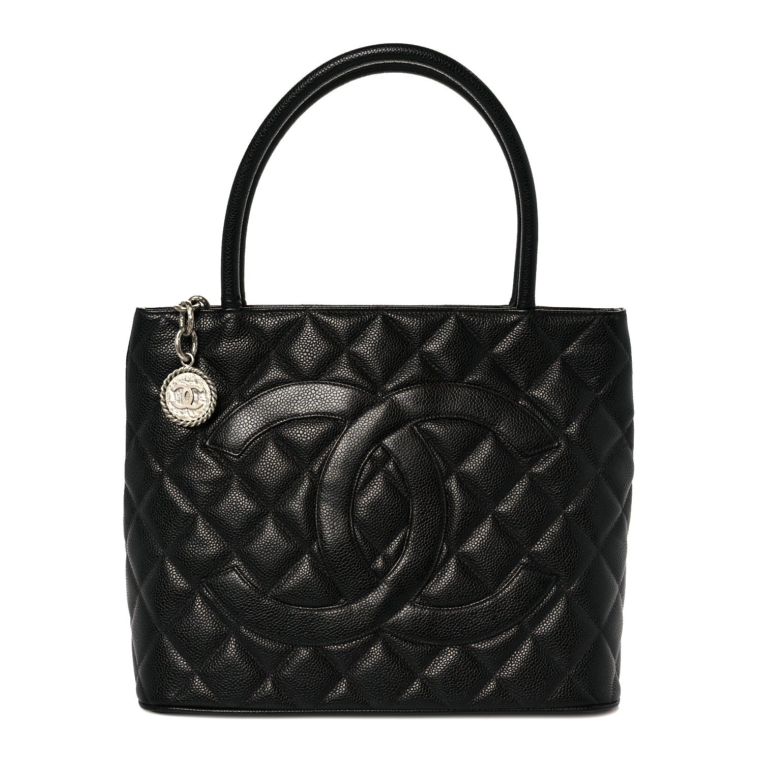 Caviar Quilted Medallion Tote Black