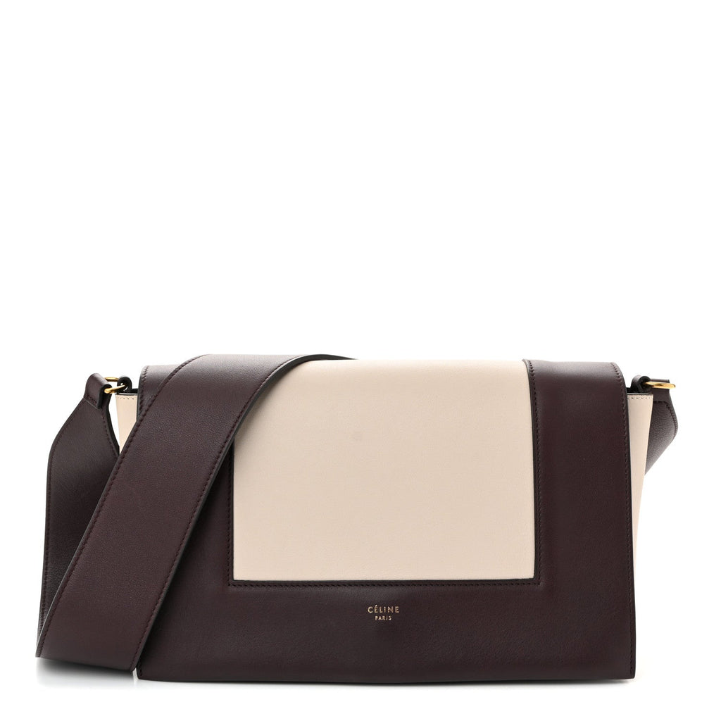 Shiny Smooth Calfskin Medium Frame Shoulder Bag Velvet Desert