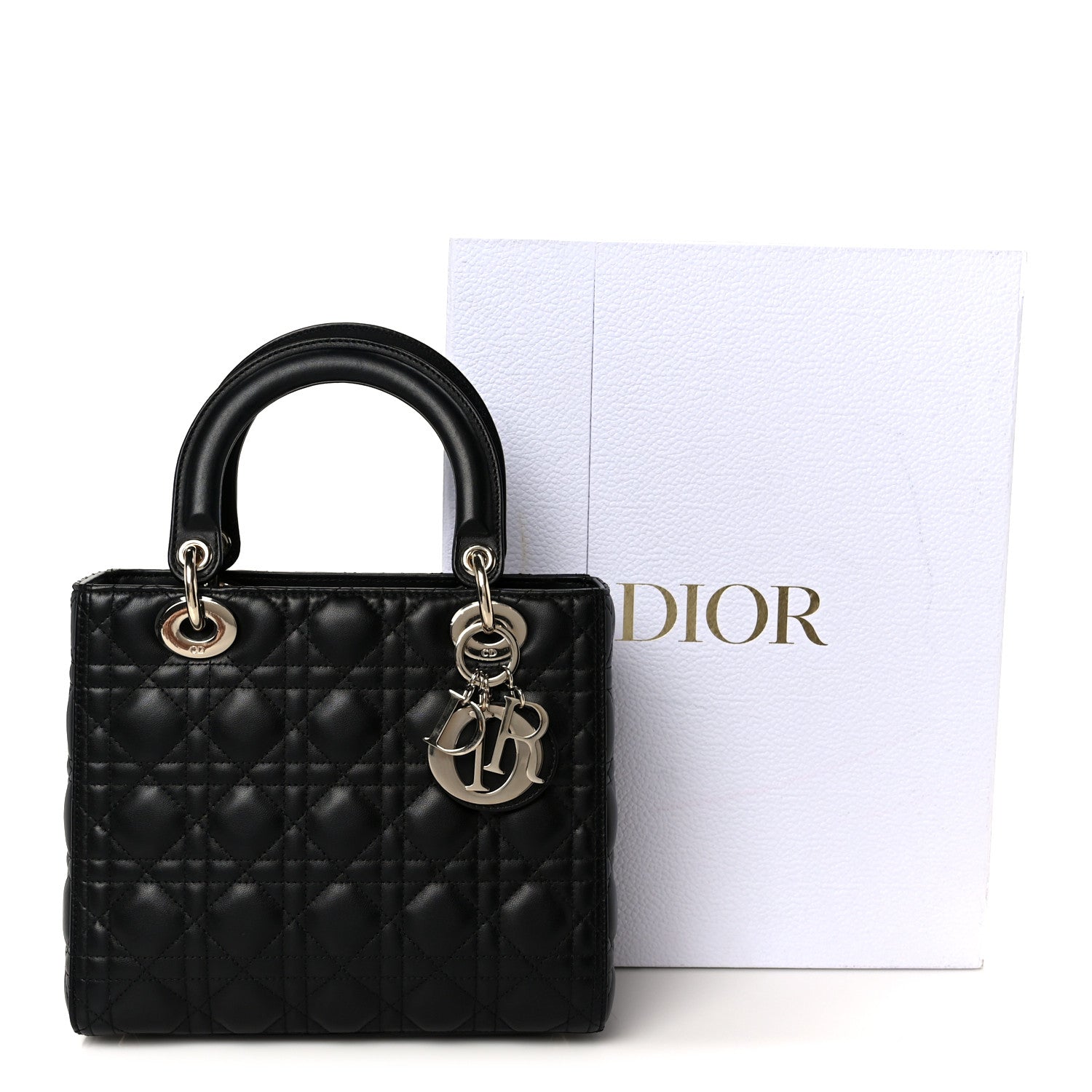 Lambskin Cannage Medium Lady Dior Black