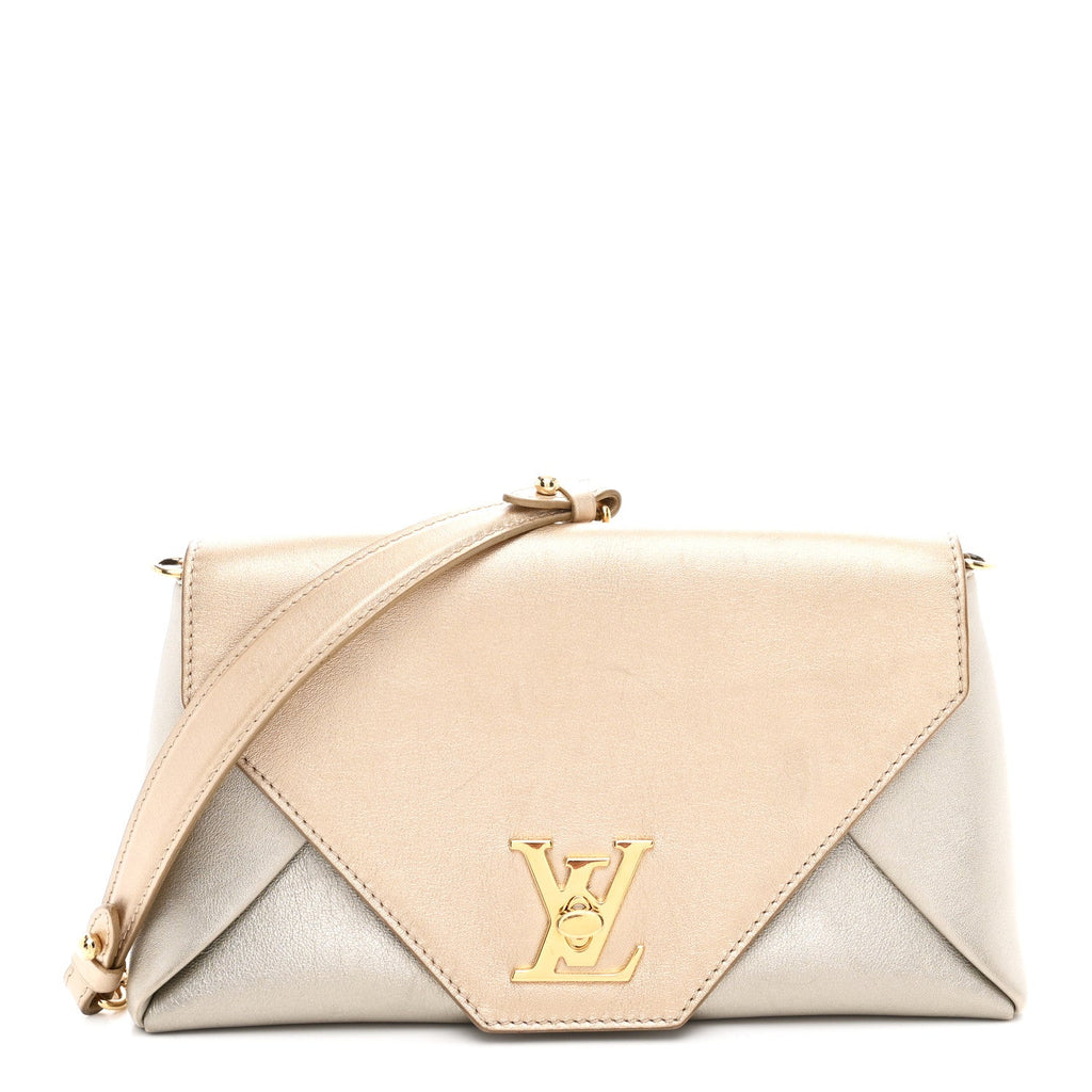 Metallic Calfskin Love Note Gold Silver