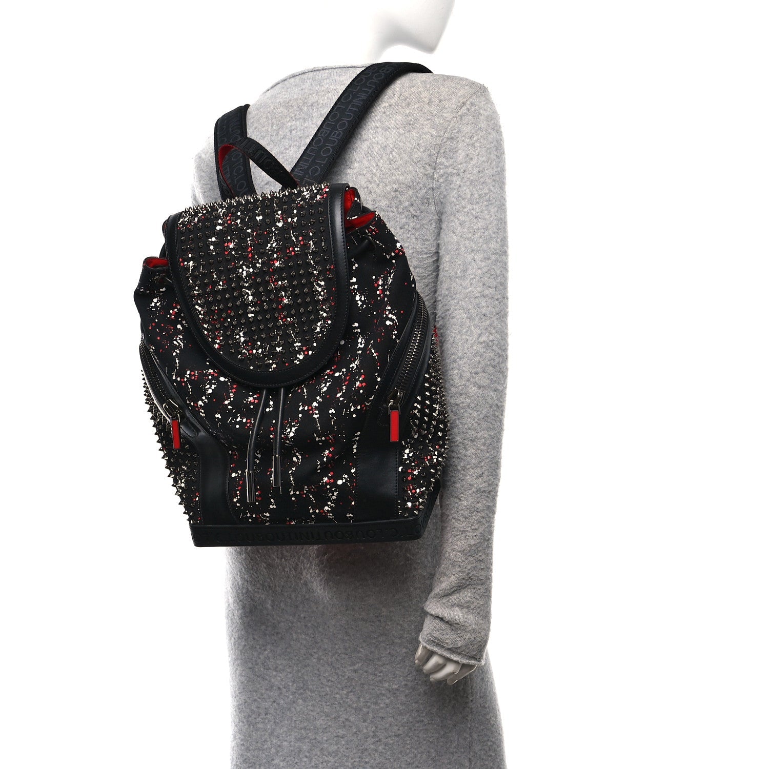 Canvas Splash Print Spiked Explorafunk Backpack Multicolor