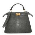 Stingray Shiny Nappa Petite Peekaboo I SEE U Satchel Verde Inglese