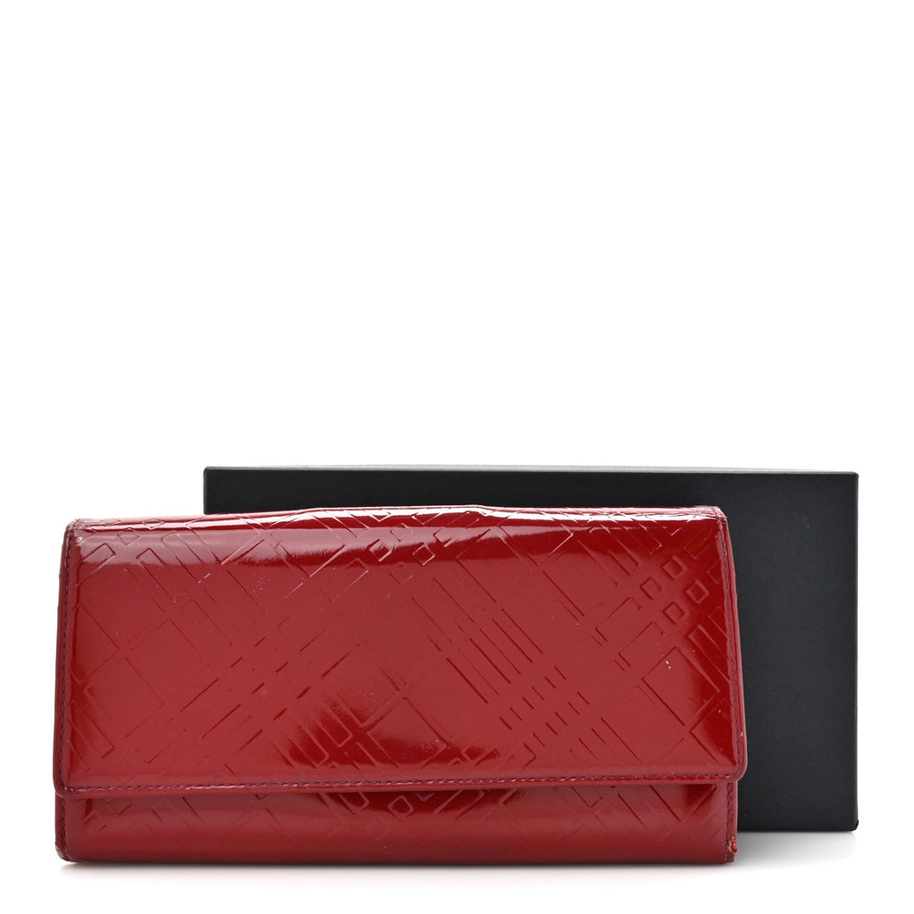 Patent Calfskin Wallet Red