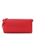 Grainy Calfskin Logo Henley Wallet On Chain Red