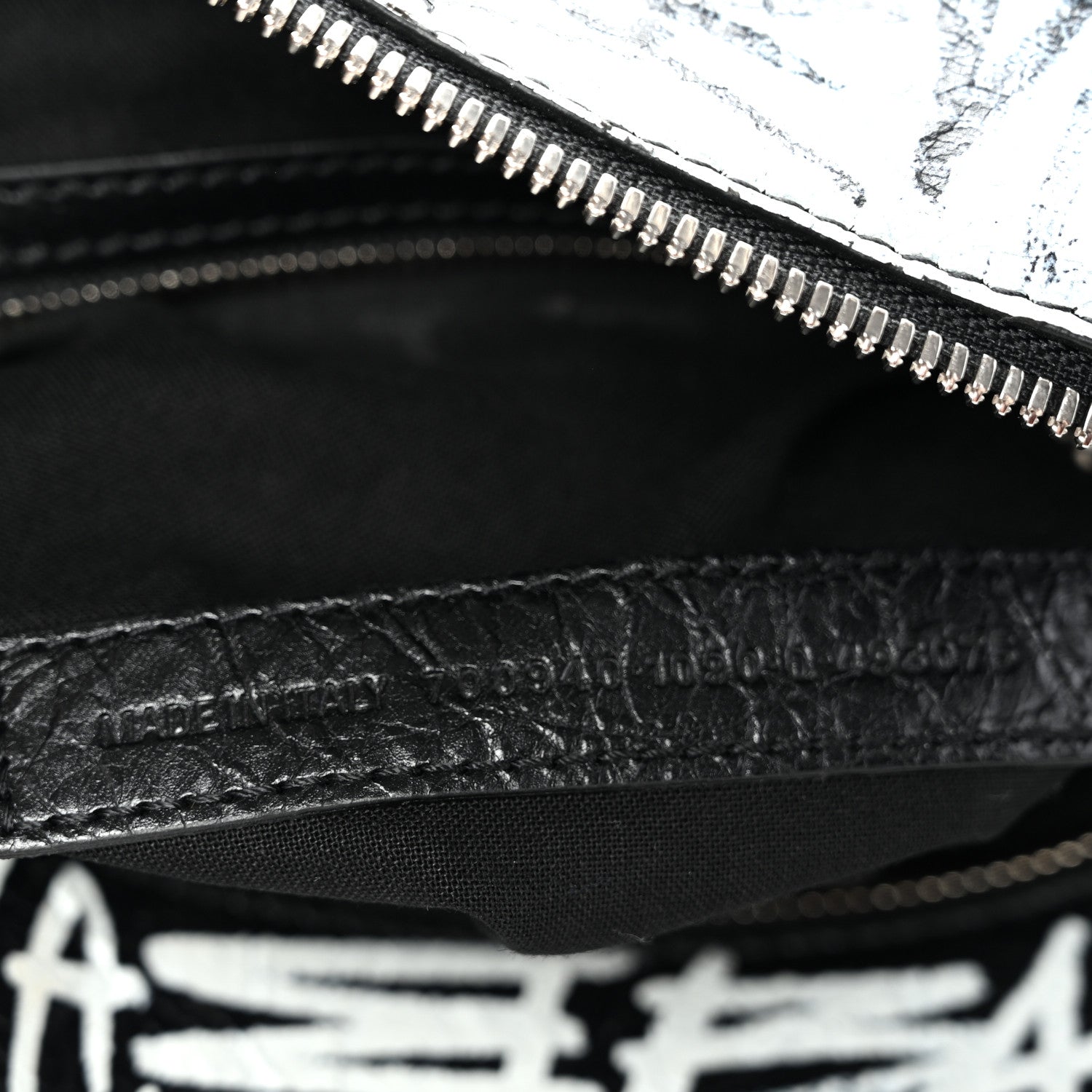 Agneau Arena Graffiti Neo Cagole Handbag XS Black White
