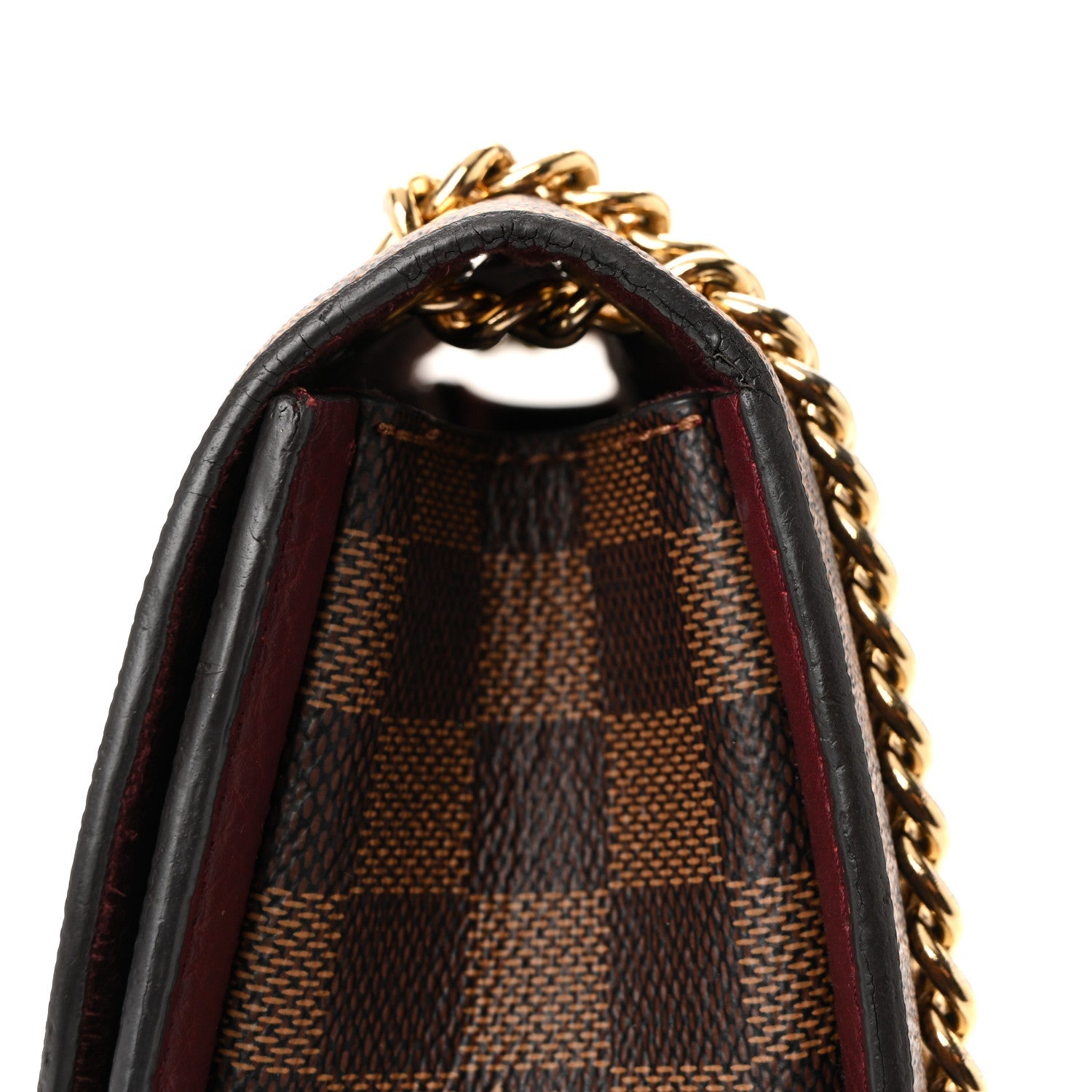 Damier Ebene Cuir Taurillon Wight Bordeaux