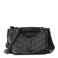 Pebbled Lambskin Chevron Monogram Small Nolita Black