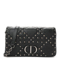 Calfskin Star Motif Macrocannage Mini Caro Bag Black