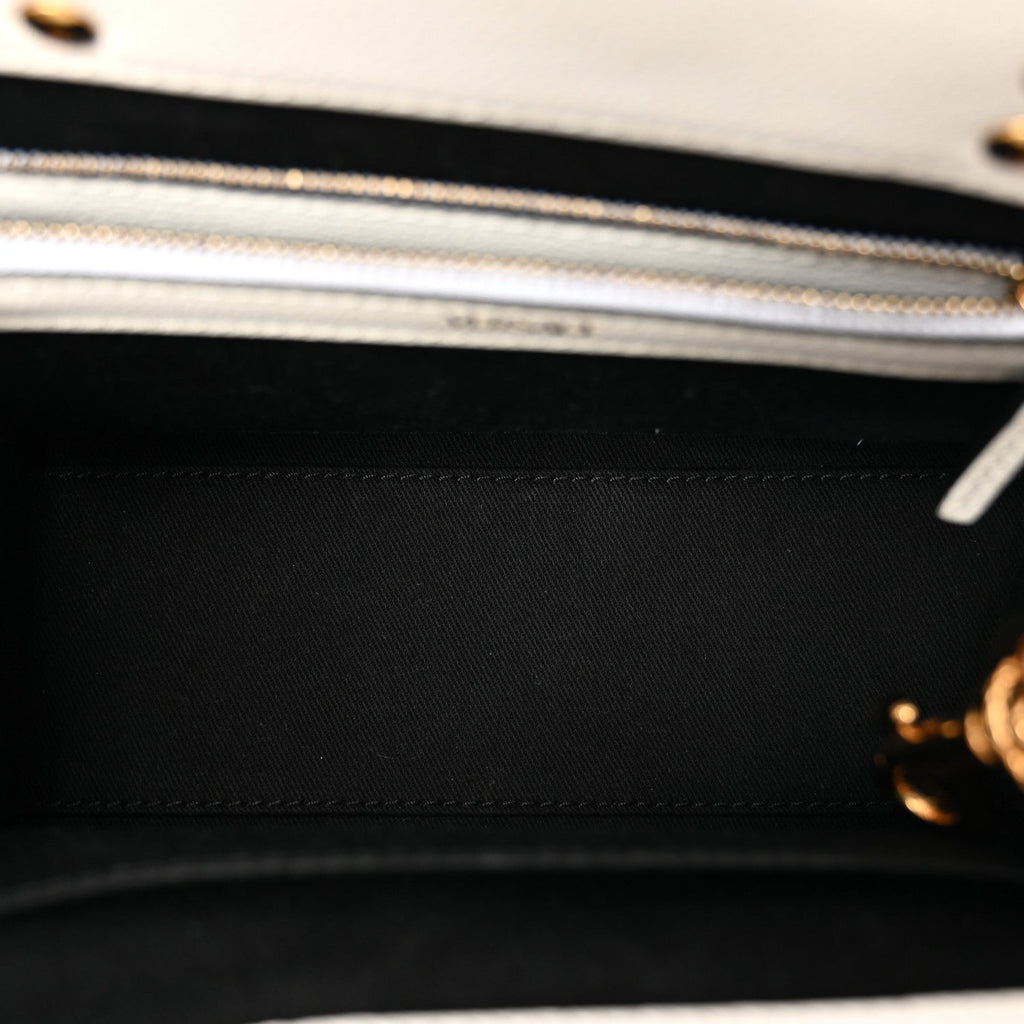 Grained Calfskin Small La Medusa Chain White