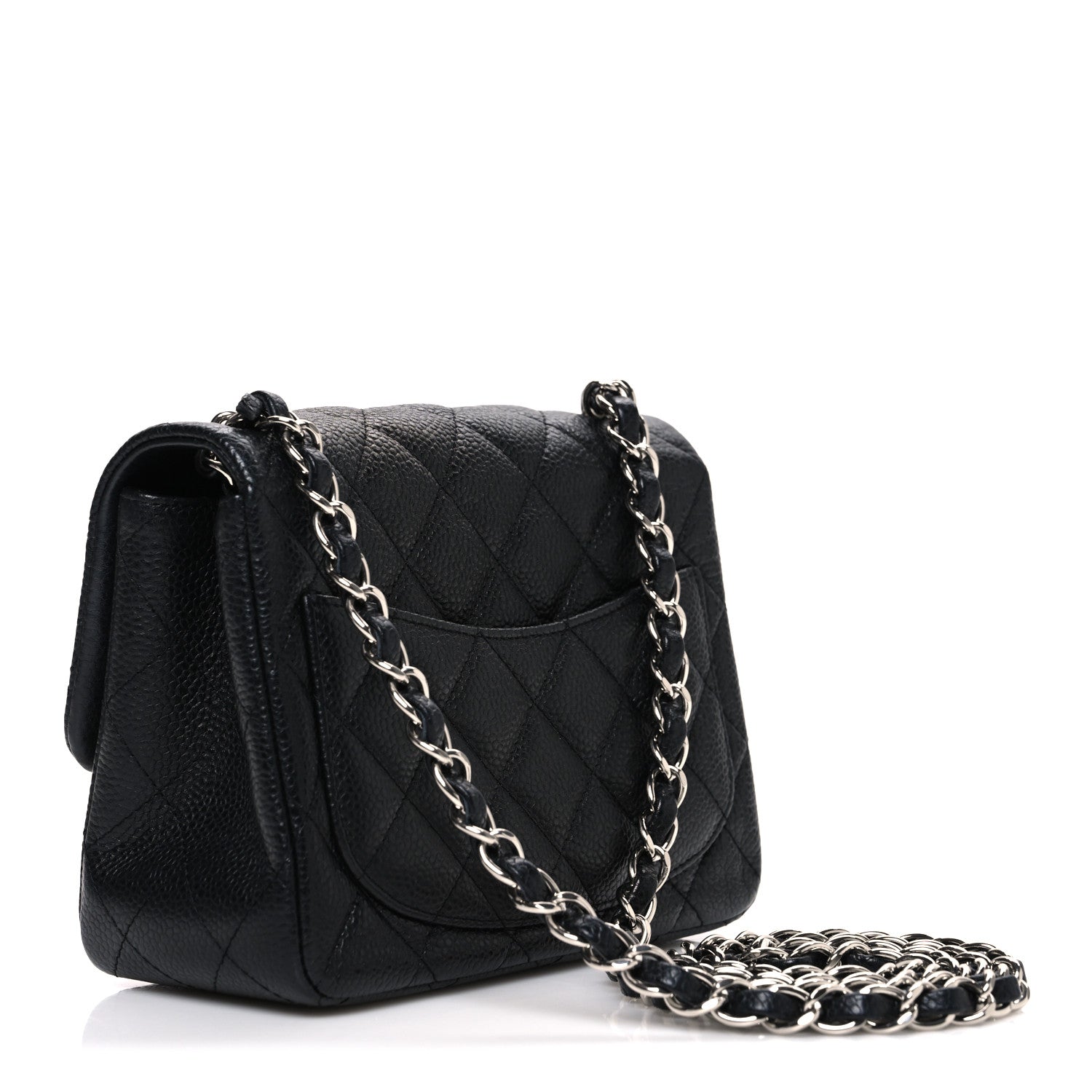 Caviar Quilted Mini Square Flap Black